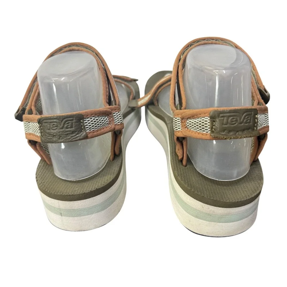 Teva Flatform Universal Mesh  Sandals Womens 9 Olive Orange 1102451‎ Platform